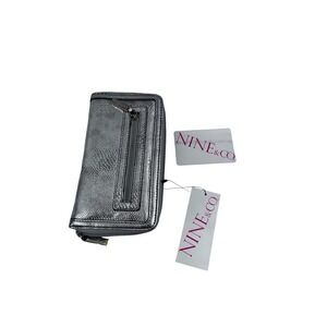 Nine & Co Wallet One Size Silver Snakeskin Zip Around Let It Shine SLG Women